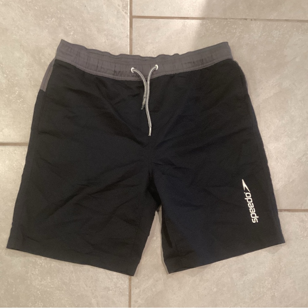Speedo Charcoal and Black Swim Trunks